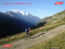 Ian doing some early morning mountain biking with Mont Blanc in the background. 